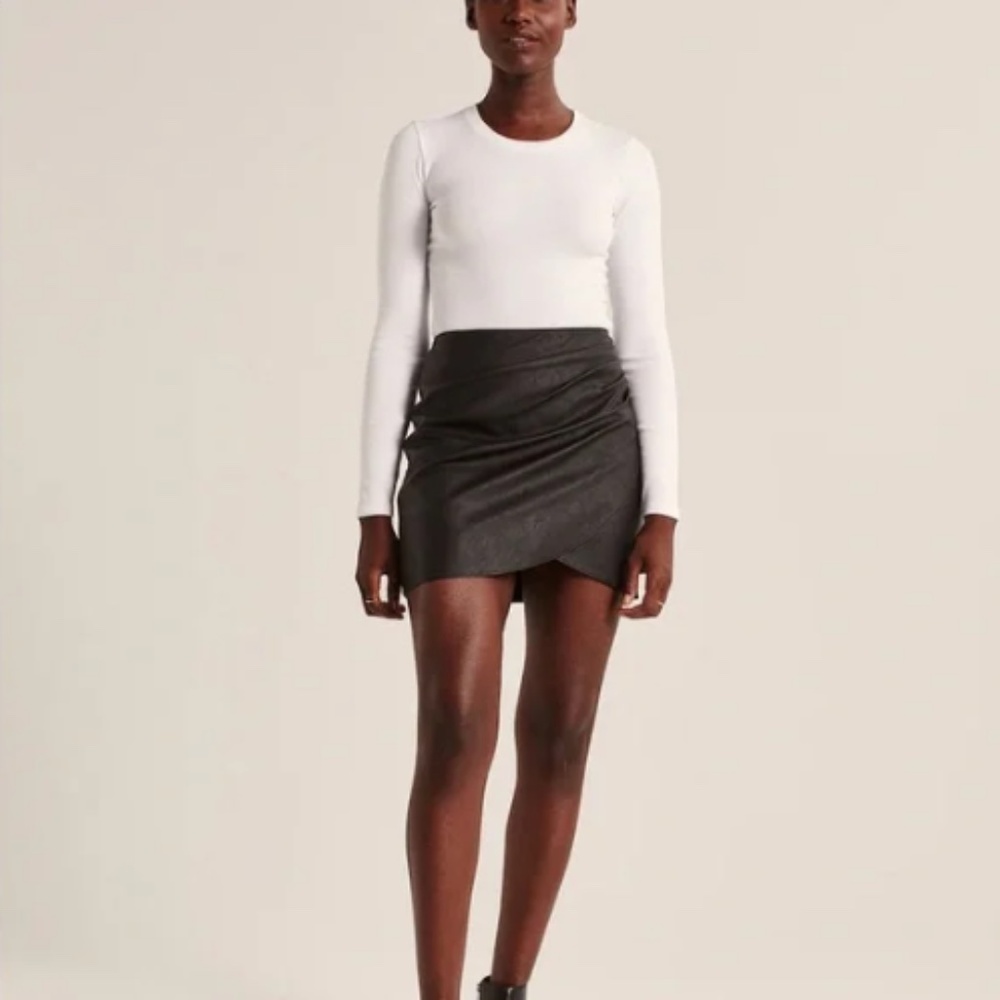 Abercrombie & Fitch Black Vegan Leather Skirt